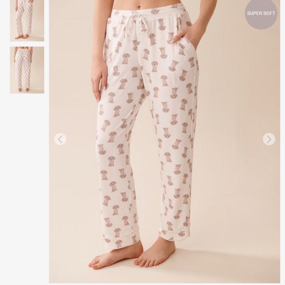 La Vie En Rose | Dachshund Pajama 3-Piece Set | Top, Pants & Slippers | BNWT - Picture 2 of 4